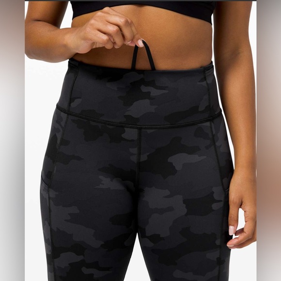 🖤 Lululemon Fast & Free Tight II 25" *Nulux Heritage 365 Camo Deep Coal✨Like 🆕 - Picture 5 of 12